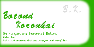 botond koronkai business card